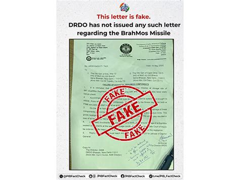 PIB Fact Checker debunks fake DRDO letter alleging failure in BrahMos ...