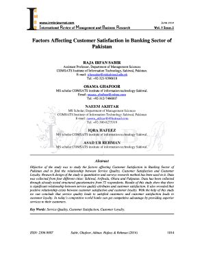 Fillable Online Factors Affecting Customer Satisfaction in Banking ...