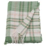 BISKOPSMÖSSA throw, green/off-white, 130x170 cm (51x67") - IKEA