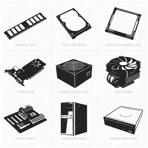 Vector Image of Computer System with Basic Components 的图像结果