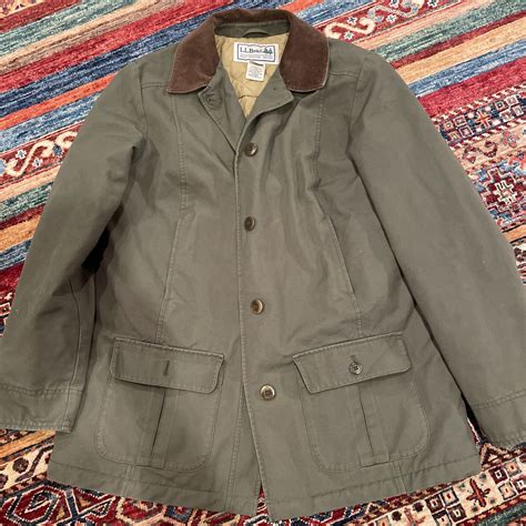 L.L. Bean Barn field jacket corduroy collar green wom… - Gem