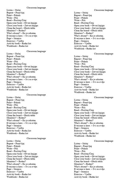 Image result for Classroom Language