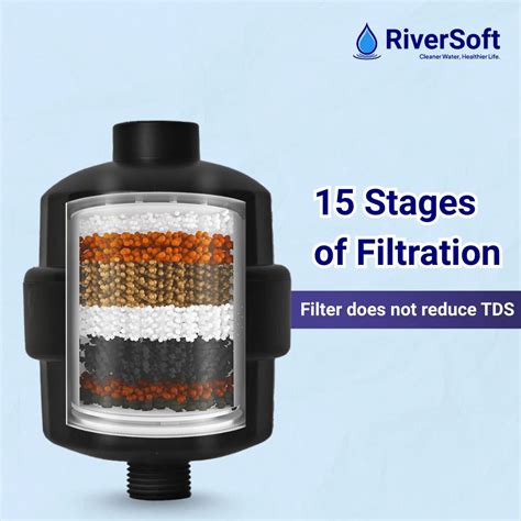 RIVERSOFT DIVA-PRO-BL Shower and Tap Filter for Hard Water | 15-Stage
