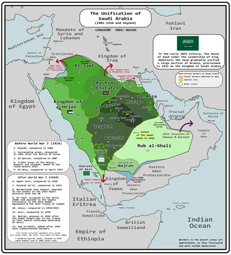 The Unification of Saudi Arabia This map shows the... - Maps on the Web