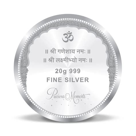 Taraash 999 Purity 20 gm Lakshmi Ganesh Silver Coin By ACPL