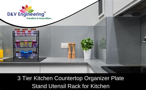 D&V ENGINEERING 3-Tier Kitchen Storage Shelf Shelves Holder Stand Rack ...