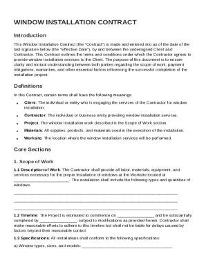 Image result for Window Installation Contract Sample