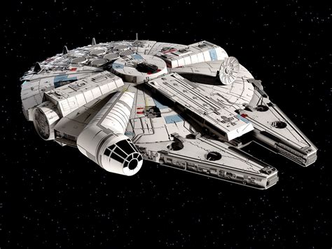 Millenium Falcon Space Ship Star Wars 3D Model MAX OBJ 3DS FBX C4D LWO ...