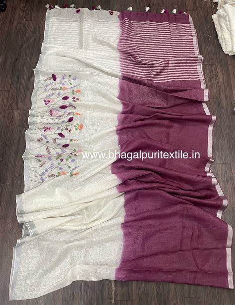 The Regal Blend Wine and White Double Tone Saree (Search Code-1027 ...