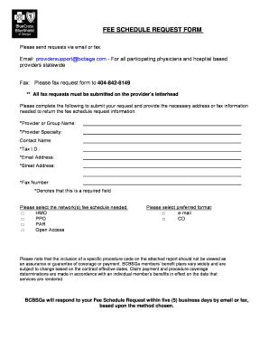 Fee Schedule Request Form - Blank Fillable Template | Fill Out, Print ...