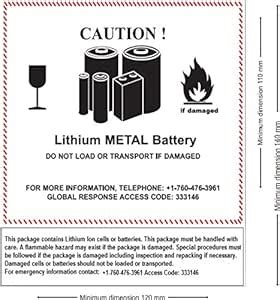 VishYogi Printers - Lithium Metal Battery Label- Hazmat Sticker for ...