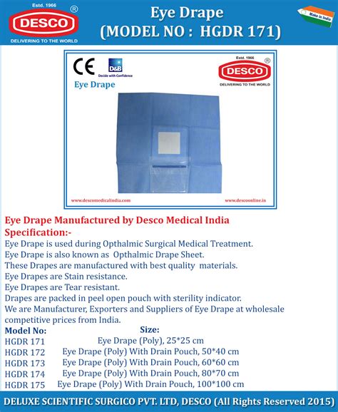 Eye Drape Manufacturer Exporter and Supplier India | Desco