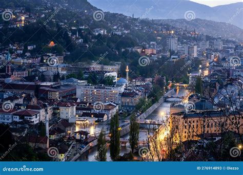 Night View of Sarajevo, the Capital of Bosnia and Herzegovina ...