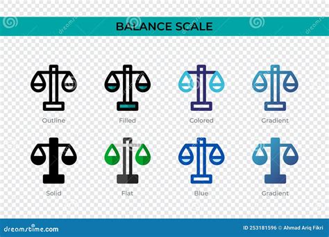 Balance Scale Icon in Different Style. Balance Scale Vector Icons Designed in Outline, Solid ...