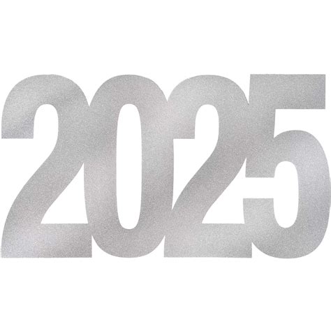 Découpe 2025 argentée, 24 x 14 pouces | Party Expert