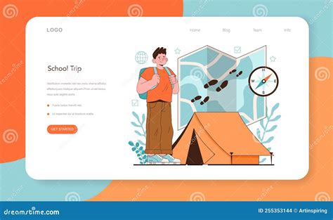 Geography Class Web Banner or Landing Page. Students Learning Stock Vector - Illustration of ...