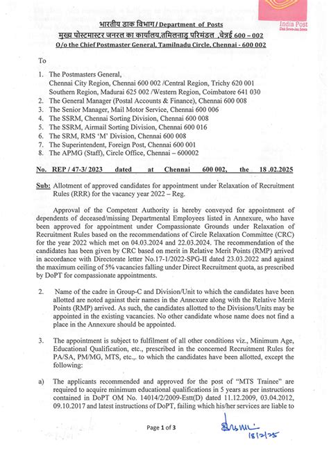 List of cases recommended for appointment under Relaxation Recruitment ...