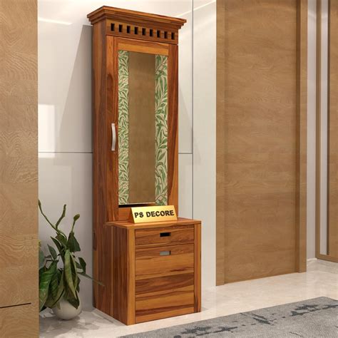 PS DECOR Sheesham Wood Dressing Table with 1 Drawer and 1 Cushioned ...