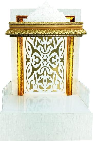 SANGAM AD WPC White Texture Wooden Temple with LED Light for Home ...
