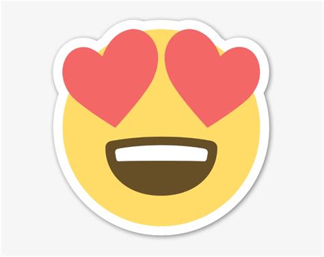 Heart Eyes Smiley Sticker - Eye Heart Emoji Png Transparent PNG ...