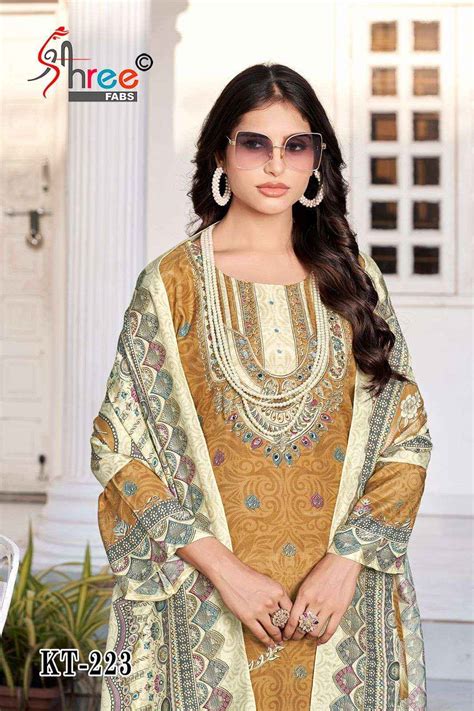 Shree Fabs Kt 223 Muslin Dress Material 4 pcs Catalogue