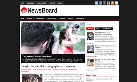 Free Magazine Blogger Templates