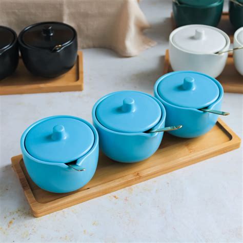 Pickle Jars With Tray Set of 3