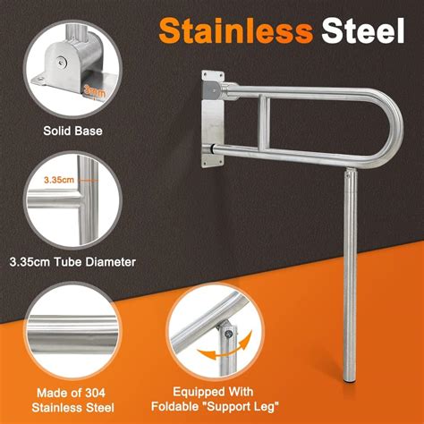 Zelen Flip Up Grab Bars for Bathroom Toilet Rails Handicap India | Ubuy