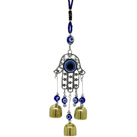 Buy Silver trees - Hamsa Hand with Wind Chimes Evil Eye Wall Hanging ...