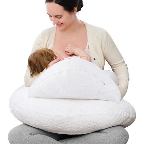 Yoofoss Nursing Pillow for Breastfeeding, Plus Size Natural Fiber ...