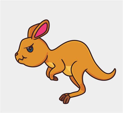 cute cartoon kangaroo jumping. isolated cartoon animal illustration vector 10805781 Vector Art ...