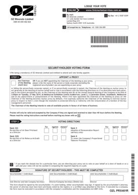 Fillable Online Proxy Form - OZ Minerals Fax Email Print - pdfFiller