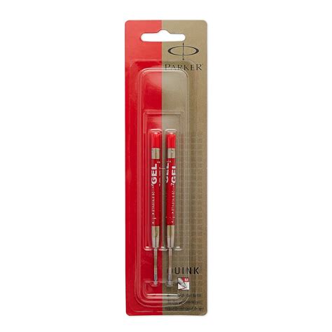 Parker Quink Gel Ink Refills for Rollerball Pens, Medium Point, Red, 2 ...