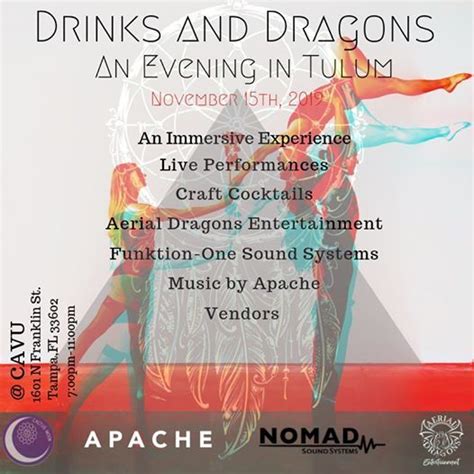 Drinks and Dragons, An Evening in Tulum., Aerial Dragons Entertainment ...