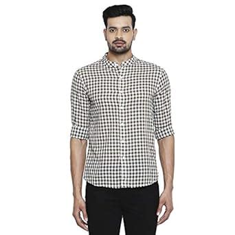 People by Pantaloons Men's Checkered Slim fit Casual Shirt (110060789 ...