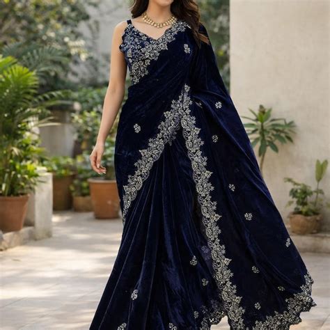 Buy Velvet Saree Online In India - Etsy India