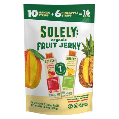 Solely: Fruit Jerky Mango & Pineapple, Organic, Variety Pack (0.8 oz ...