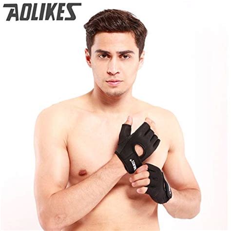 Men & Women Gym Half Finger Gloves Sports Fitness Exercise Training ...