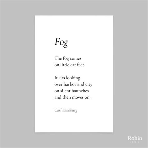 Fog by Carl Sandburg Poem Print - Poetry Print Gift, Literaty Poster ...