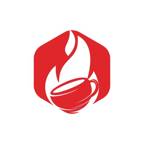 Fire flame hot roasted coffee logo design. Hot coffee shop logo with ...