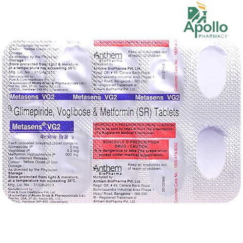 Metasens VG 2 Tablet 10's Price, Uses, Side Effects, Composition ...