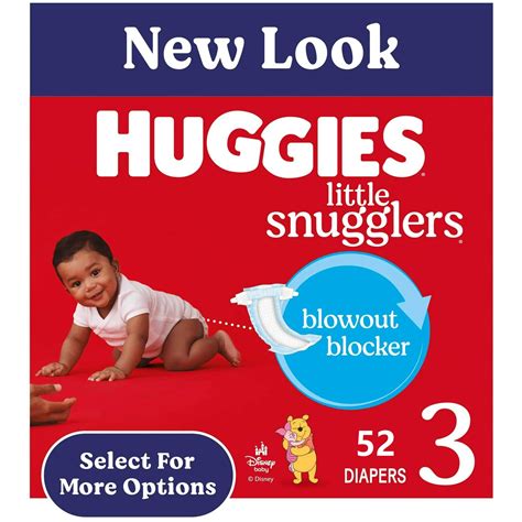 Huggies Little Snugglers Baby Diapers, Size 3 (16-28 lbs), 52 Ct ...