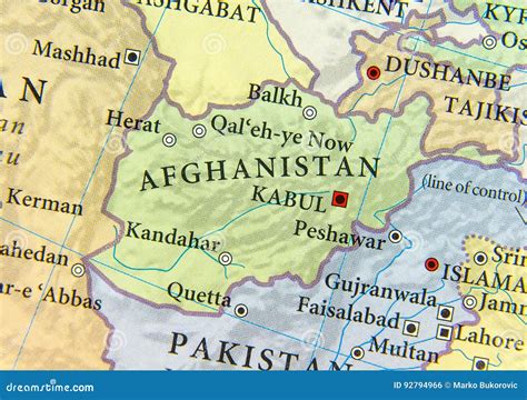 Geographic Map of Afghanistan with Important Cities Stock Photo - Image of geographic, global ...
