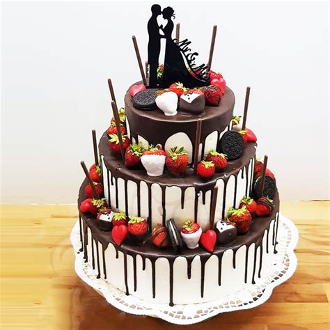 3 Tier Fruit Engagement Cake Design & Price | YummyCake