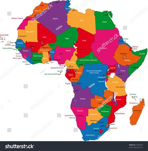 Map of african countries with capitals