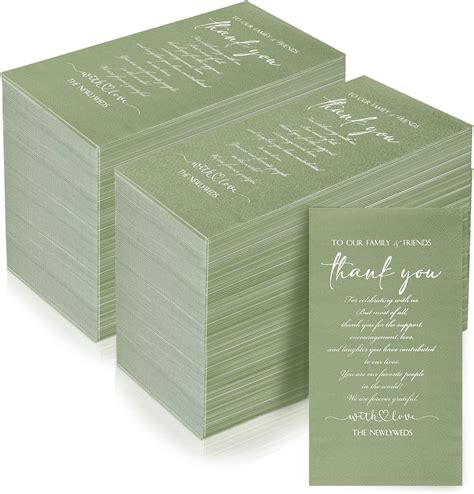 Amazon.com | 200 Pcs Plain Thank You Wedding Napkins Cocktail Beverage ...