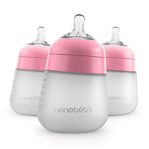 Nanobebe Pink 9oz Anti-Colic Flexy Silicone Baby Bottles | 3 Pack ...