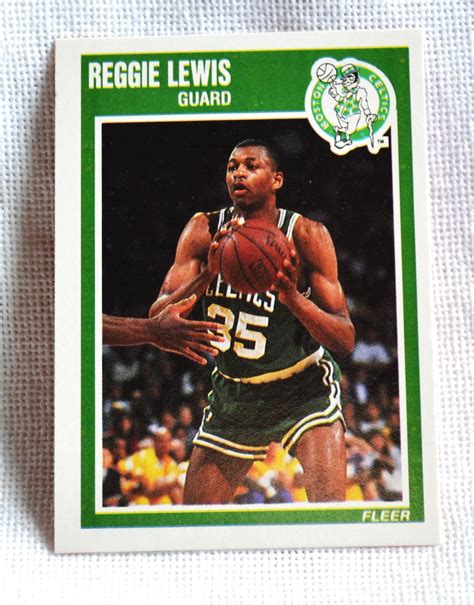 REGGIE LEWIS Basketball Card 1989-90 Fleer No 10 NBA Basketball Boston ...