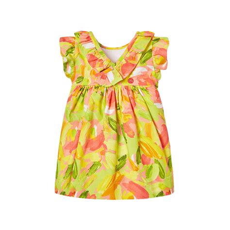 Yellow & Green Floral Dress | Les Petits - Les Petits