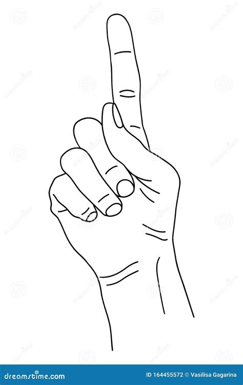 Gesture - Index Doigt Compter Sur Les Doigts Illustration En Noir Et Blanc D'une Main Art De ...